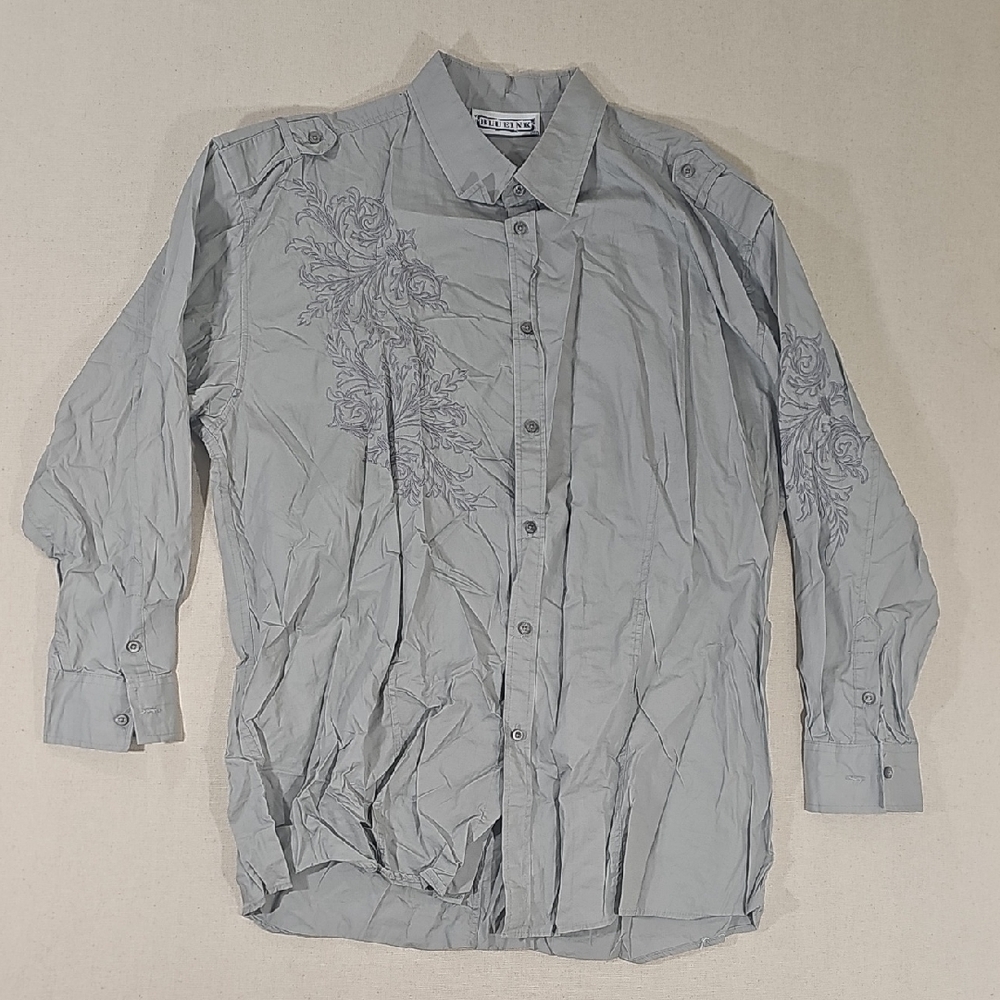 Men's Casual Gray Button Down Shirt